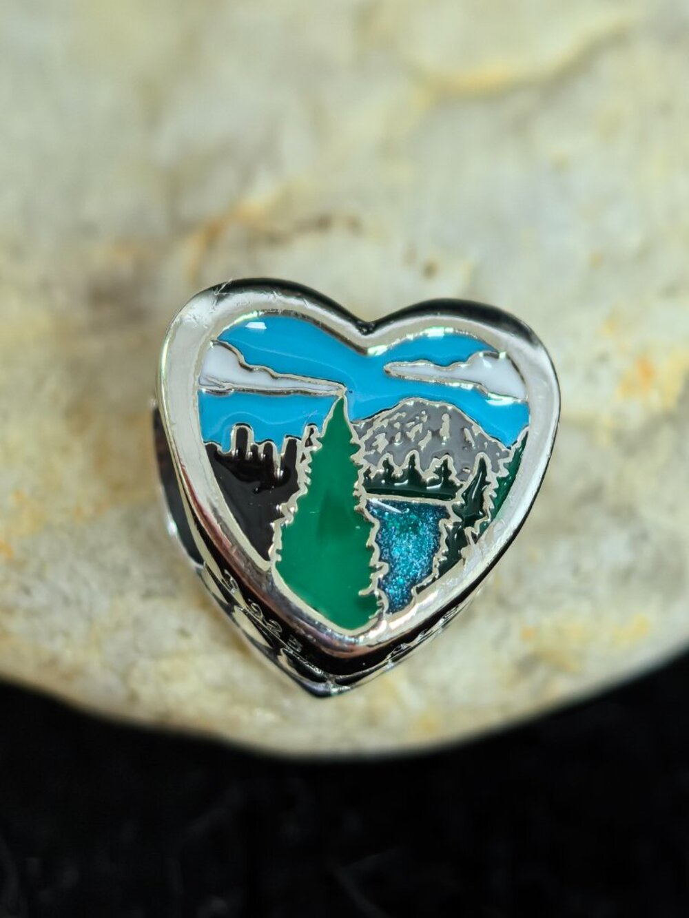 Pandora Washington Exclusive Travel Heart Charm Pendant, S925 Silver Jewelry